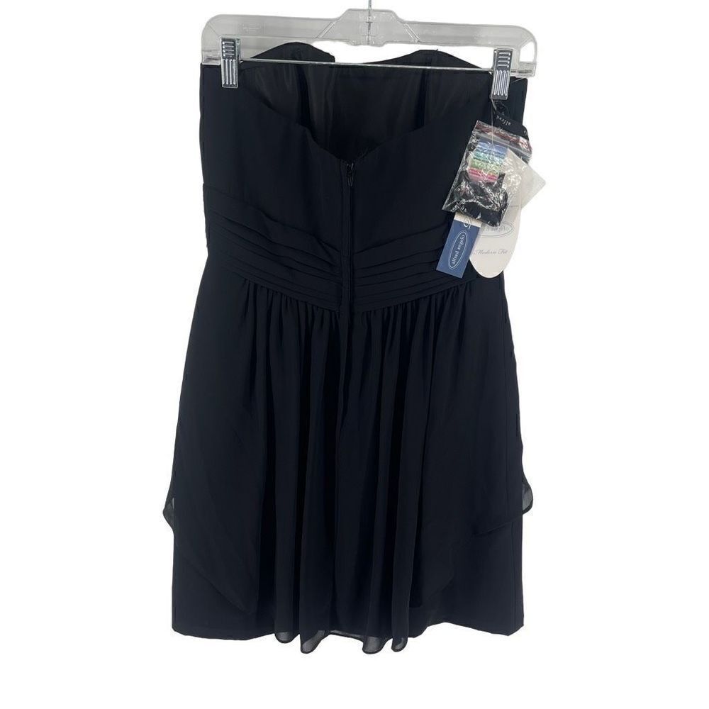 Alfred Angelo Women's Strapless Dress Mini Ruffled Party Cocktail Black NEW 8 - Picture 7 of 12